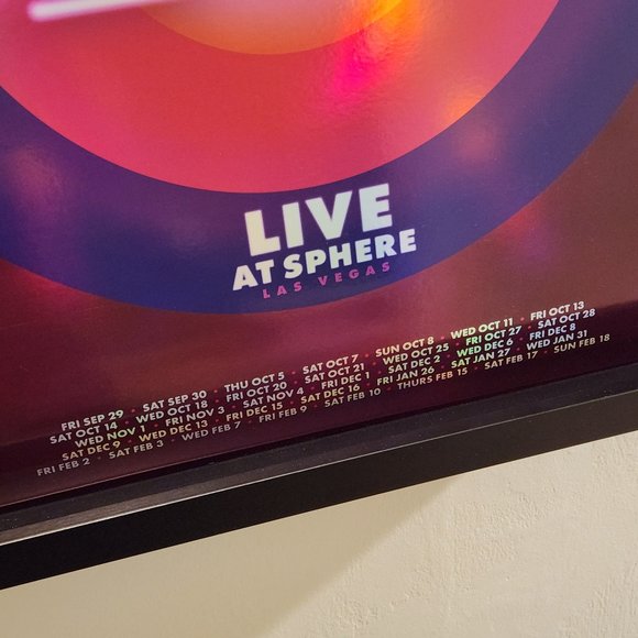 U2 UV Sphere Poster / Week 7 / Light Purple Bullseye / Extended Dates / Vegas - Picture 2 of 2